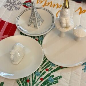 White Ceramic Decorative Plate Set
